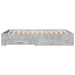 Cadru de pat cu sertare, gri beton, 135x190 cm, lemn prelucrat - WALTI WALTI
