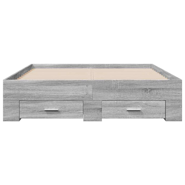 Cadru de pat cu sertare, gri sonoma, 135x190 cm, lemn prelucrat - WALTI WALTI