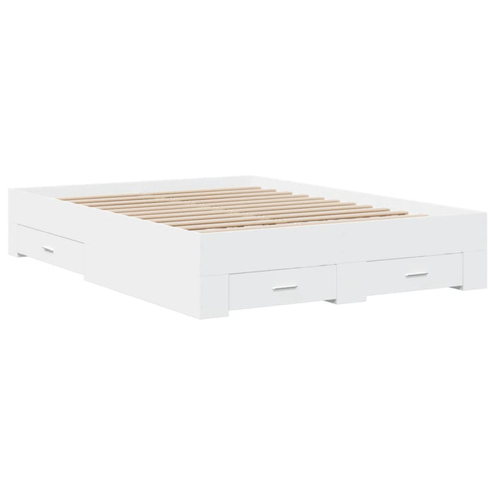 Cadru de pat cu sertare, alb, 120x190 cm, lemn prelucrat - WALTI WALTI