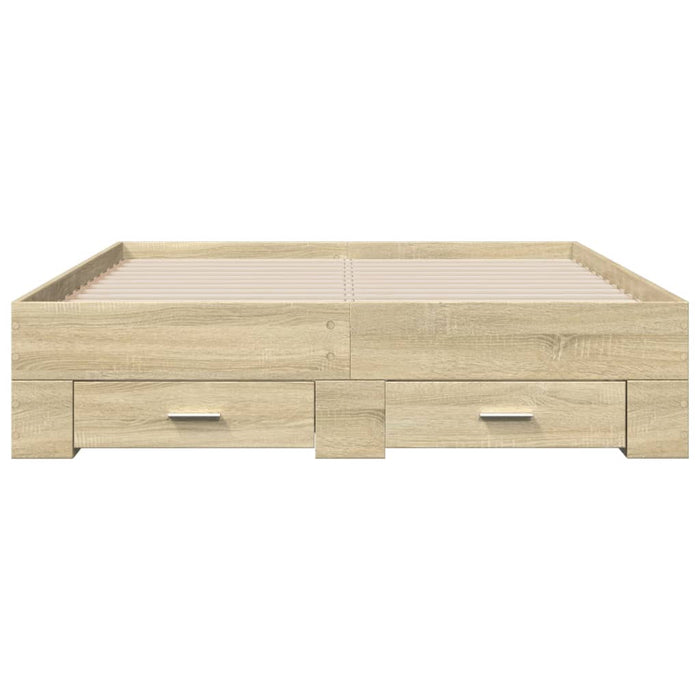 Cadru de pat cu sertare stejar sonoma 120x190 cm lemn prelucrat WALTI