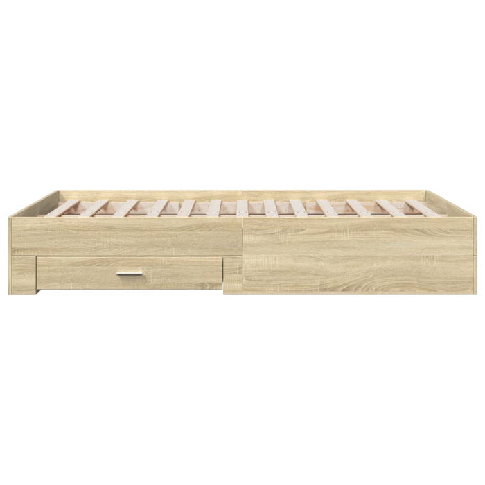Cadru de pat cu sertare stejar sonoma 120x190 cm lemn prelucrat WALTI