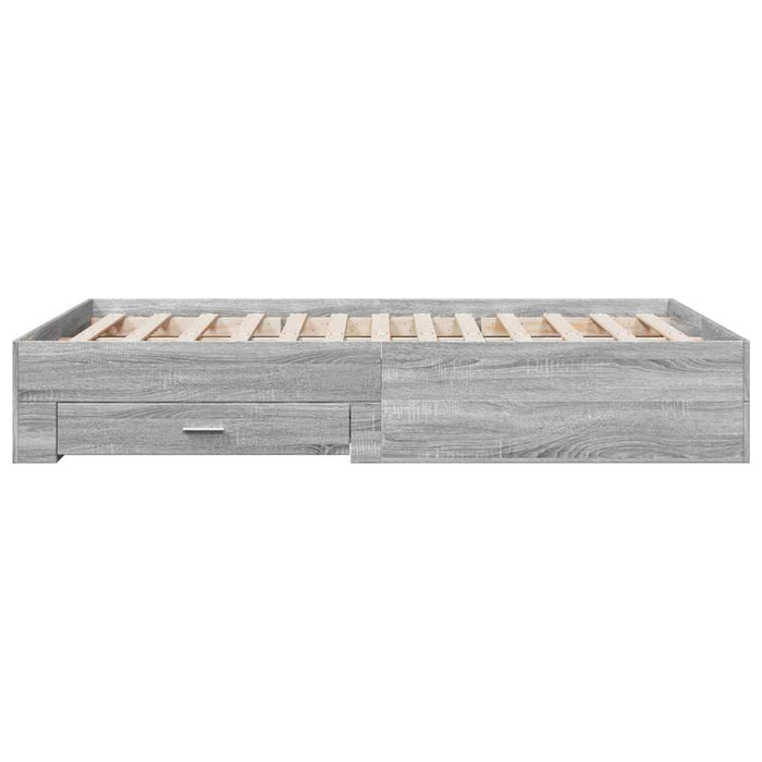 Cadru de pat cu sertare gri sonoma 120x190 cm lemn prelucrat - WALTI WALTI