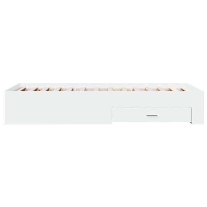 Cadru de pat cu sertare, alb, 100x200 cm, lemn prelucrat WALTI