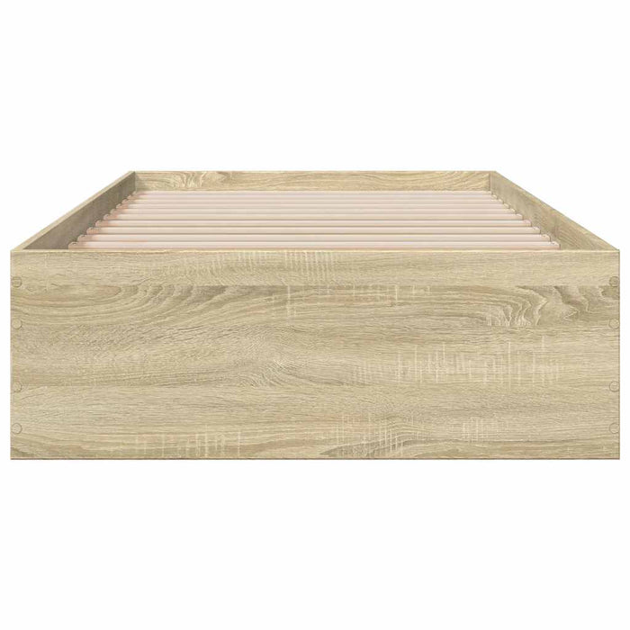 Cadru de pat cu sertare stejar sonoma 100x200 cm lemn prelucrat - WALTI WALTI