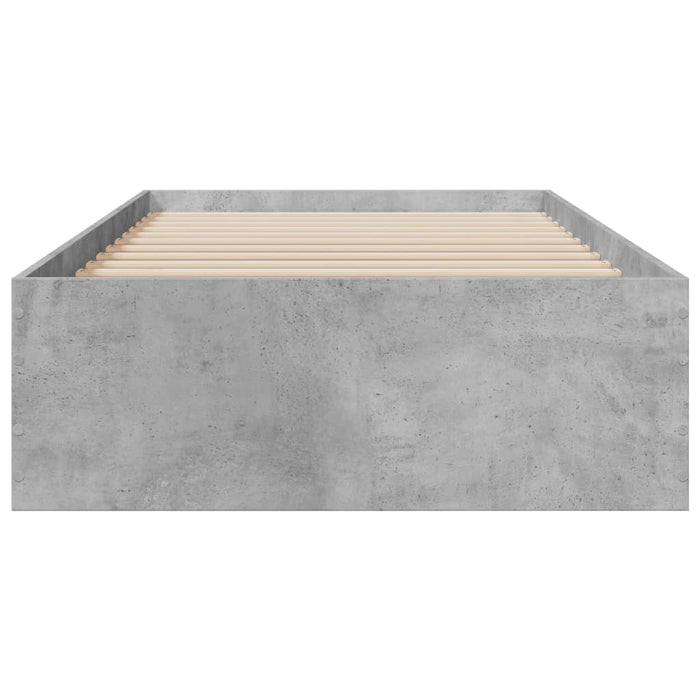 Cadru de pat cu sertare, gri beton, 100x200 cm, lemn prelucrat WALTI