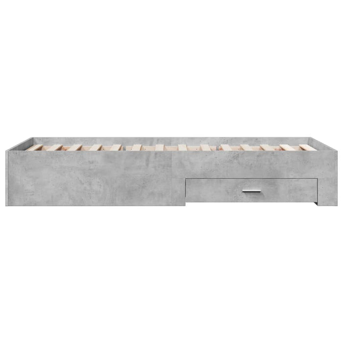 Cadru de pat cu sertare, gri beton, 100x200 cm, lemn prelucrat WALTI