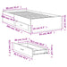 Cadru de pat cu sertare, alb, 90x200 cm, lemn prelucrat - WALTI WALTI