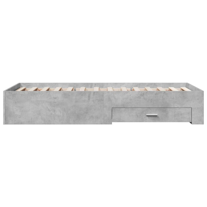 Cadru de pat cu sertare, gri beton, 90x190 cm, lemn prelucrat - WALTI WALTI