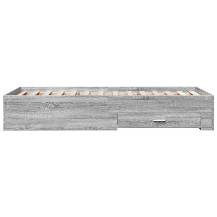 Cadru de pat cu sertare gri sonoma 90x190 cm lemn prelucrat - WALTI WALTI