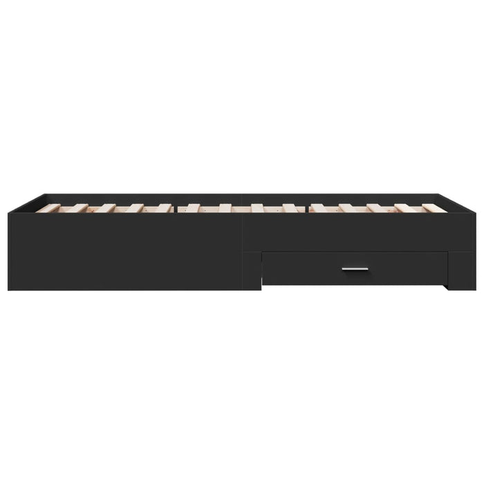 Cadru de pat cu sertare, negru, 75x190 cm, lemn prelucrat - WALTI WALTI