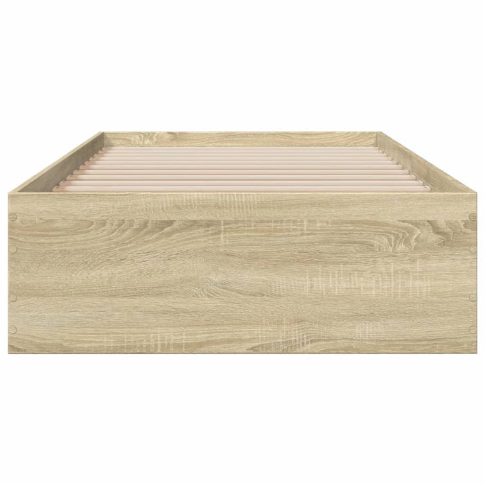 Cadru de pat cu sertare stejar sonoma 75x190 cm lemn prelucrat - WALTI WALTI