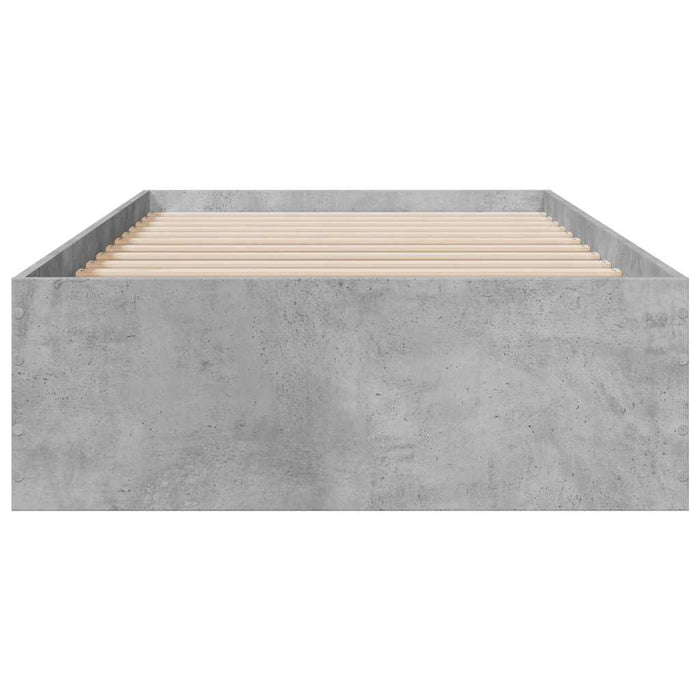 Cadru de pat cu sertare, gri beton, 75x190 cm, lemn prelucrat - WALTI WALTI