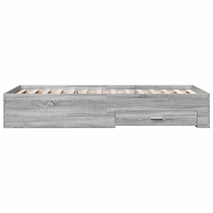Cadru de pat cu sertare gri sonoma 75x190 cm lemn prelucrat - WALTI WALTI