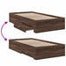 Cadru de pat cu sertare stejar maro 75x190 cm lemn prelucrat - WALTI WALTI