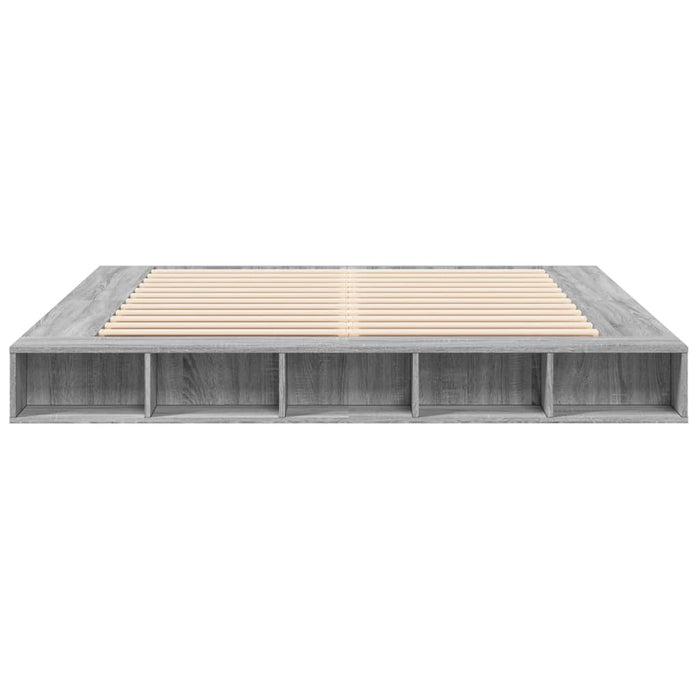 Cadru de pat, gri sonoma, 200x200 cm, lemn prelucrat WALTI