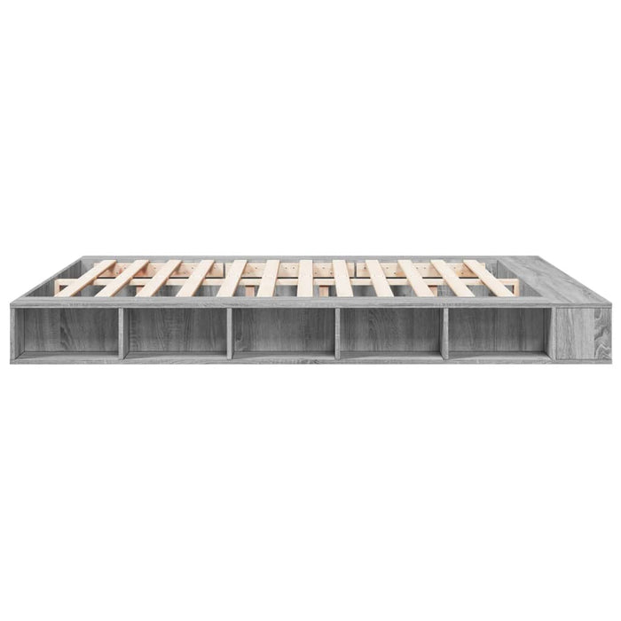 Cadru de pat, gri sonoma, 200x200 cm, lemn prelucrat WALTI