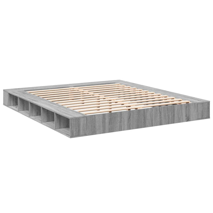 Cadru de pat, gri sonoma, 200x200 cm, lemn prelucrat WALTI