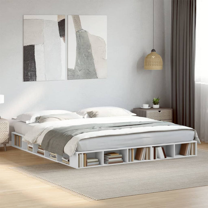 Cadru de pat alb 180x200 cm din lemn prelucrat - WALTI WALTI