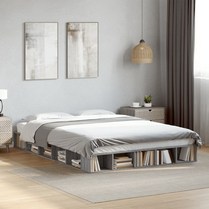 Cadru de pat, gri sonoma, 150x200 cm, lemn prelucrat - WALTI WALTI