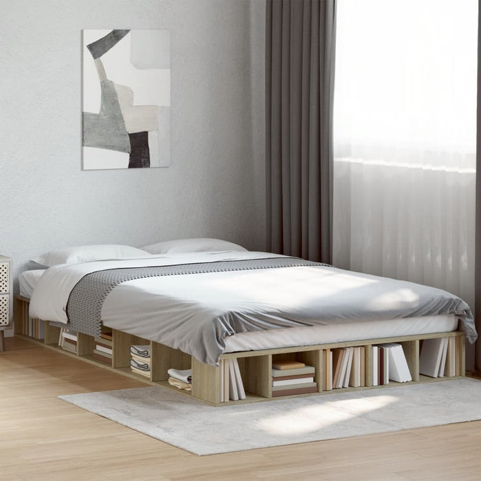 Cadru de pat, stejar sonoma, 120x200 cm, lemn prelucrat - WALTI WALTI