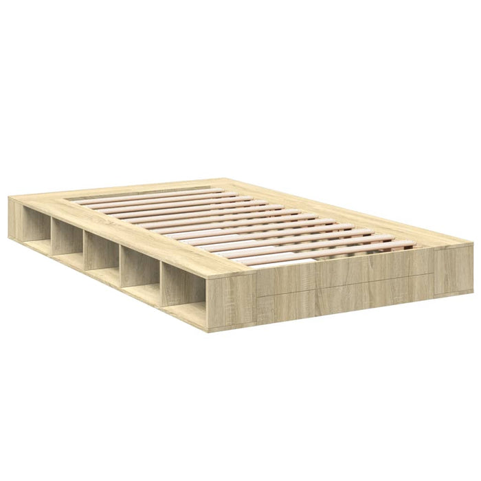 Cadru de pat, stejar sonoma, 140x190 cm, lemn prelucrat WALTI