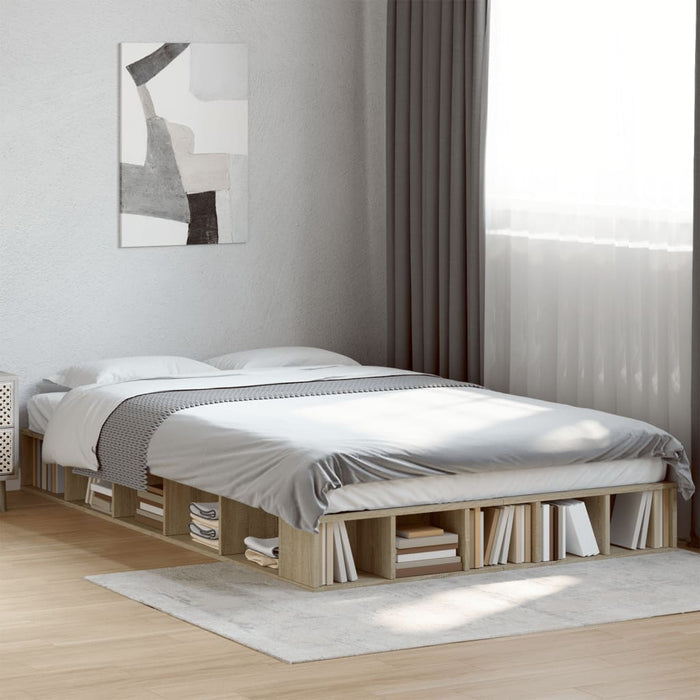 Cadru de pat, stejar sonoma, 140x190 cm, lemn prelucrat WALTI