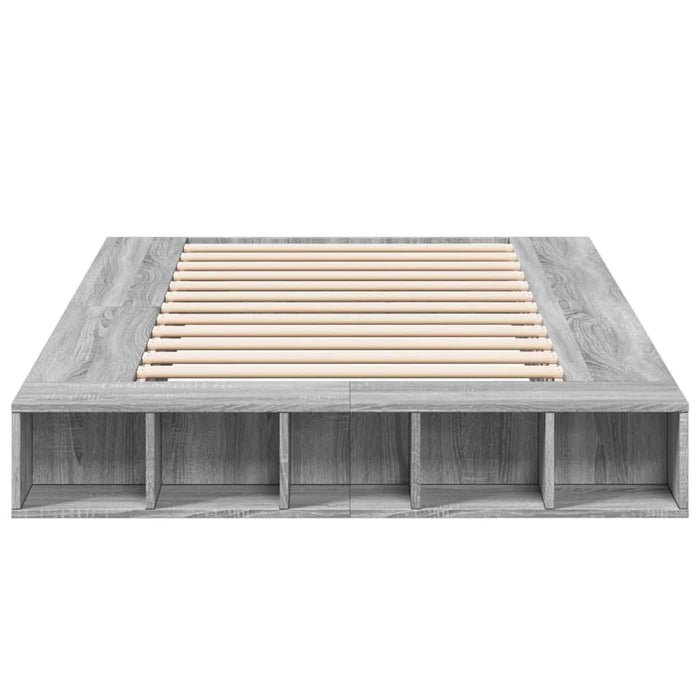 Cadru de pat, gri sonoma, 140x190 cm, lemn prelucrat - WALTI WALTI