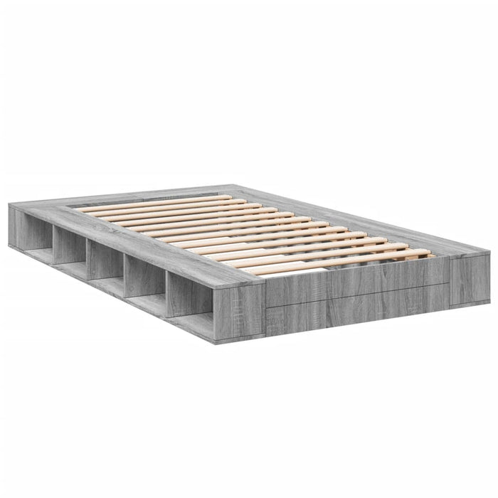 Cadru de pat, gri sonoma, 140x190 cm, lemn prelucrat - WALTI WALTI
