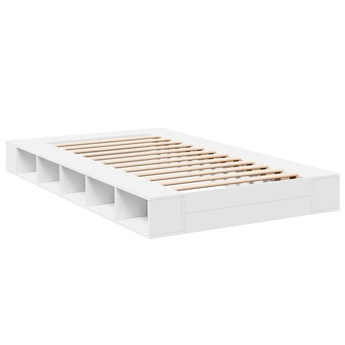 Cadru de pat, alb ,135x190 cm, lemn prelucrat - WALTI WALTI