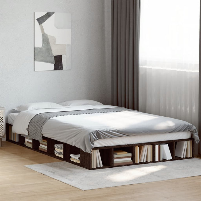 Cadru de pat, stejar maro, 120x190 cm, lemn prelucrat WALTI