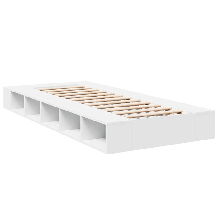 Cadru de pat, alb, 100x200 cm, lemn prelucrat WALTI