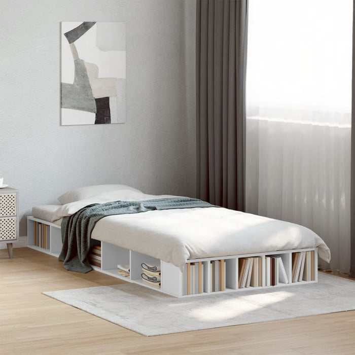 Cadru de pat, alb, 100x200 cm, lemn prelucrat WALTI