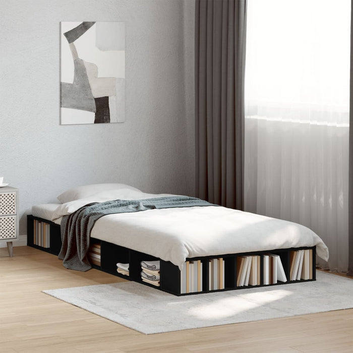 Cadru de pat, negru, 100x200 cm, lemn prelucrat - WALTI WALTI