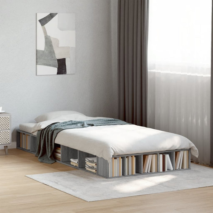 Cadru de pat, gri sonoma, 100x200 cm, lemn prelucrat - WALTI WALTI