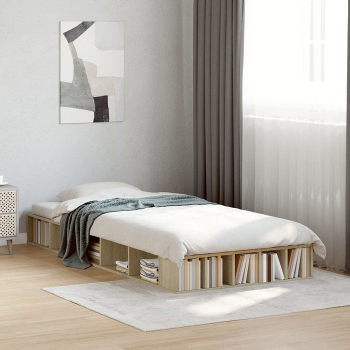 Cadru de pat, stejar sonoma, 90x200 cm, lemn prelucrat WALTI
