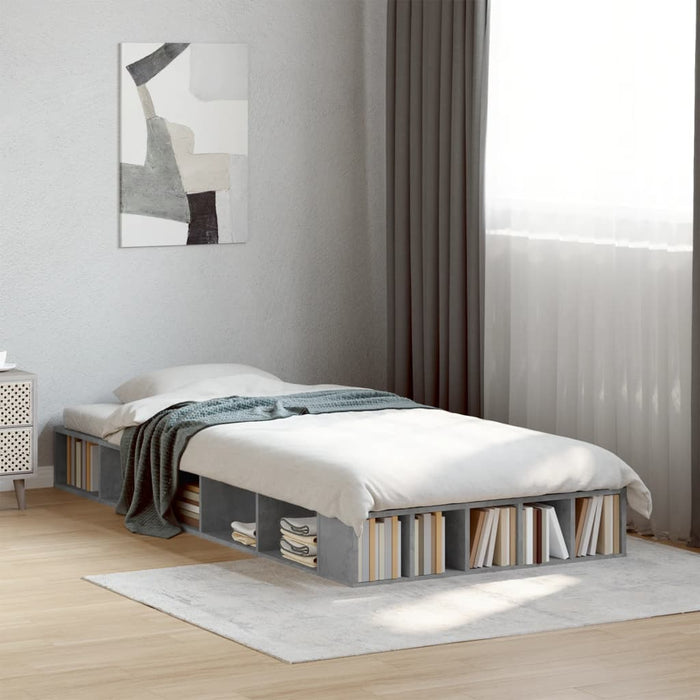 Cadru de pat, gri beton, 90x200 cm, lemn prelucrat WALTI