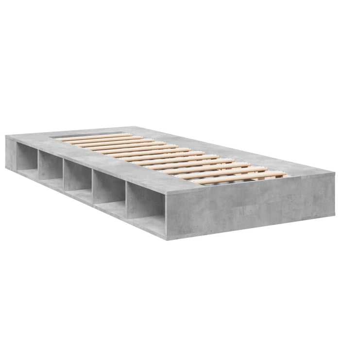 Cadru de pat, gri beton, 90x190 cm, lemn prelucrat - WALTI WALTI