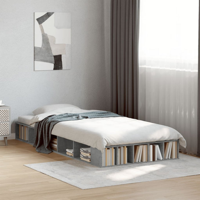 Cadru de pat, gri beton, 90x190 cm, lemn prelucrat - WALTI WALTI