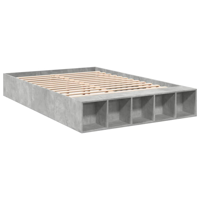 Cadru de pat, gri beton, 160x200 cm, lemn prelucrat - WALTI WALTI