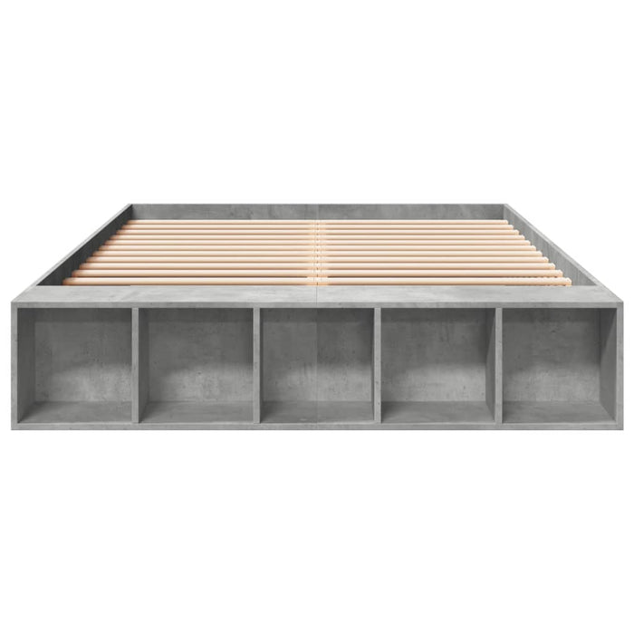 Cadru de pat, gri beton, 160x200 cm, lemn prelucrat - WALTI WALTI