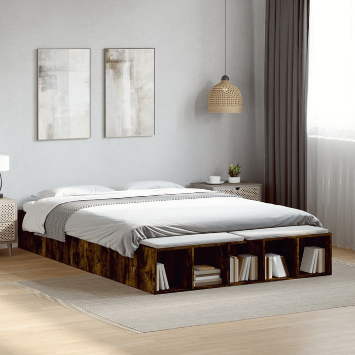 Cadru de pat, stejar fumuriu, 160x200 cm, lemn prelucrat WALTI