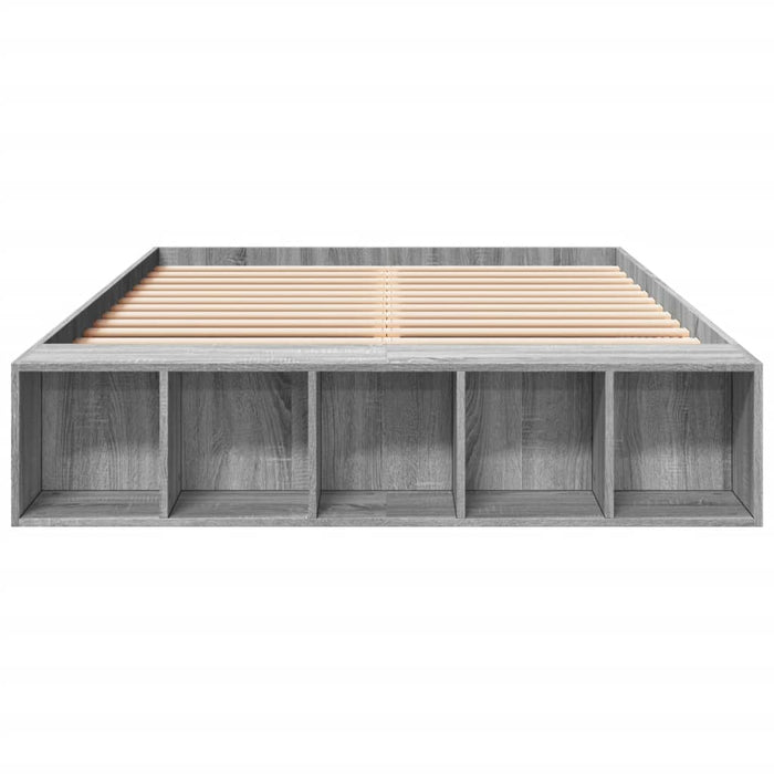 Cadru de pat, gri sonoma, 140x190 cm, lemn prelucrat - WALTI WALTI