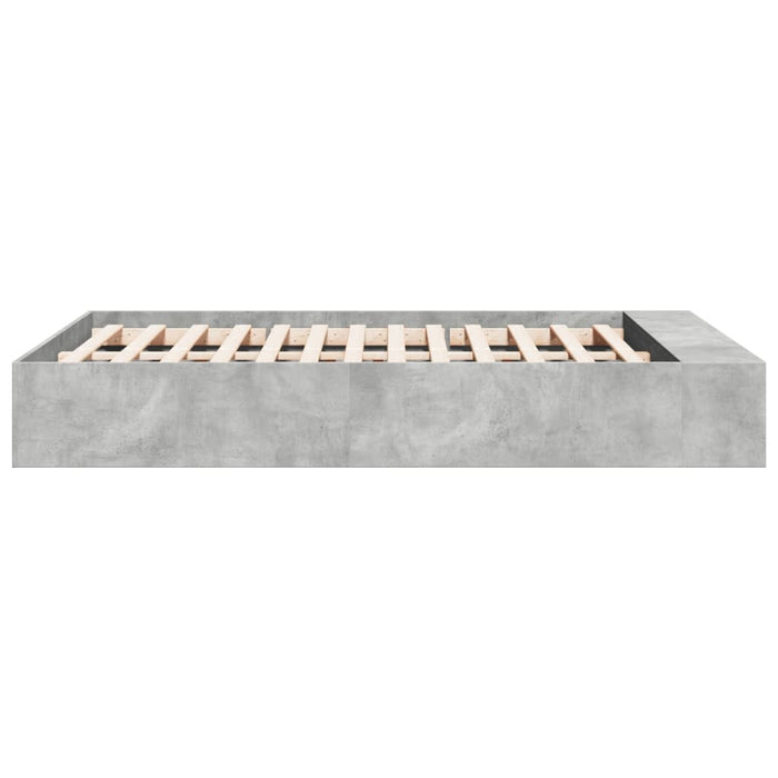 Cadru de pat, gri beton, 135x190 cm, lemn prelucrat - WALTI WALTI