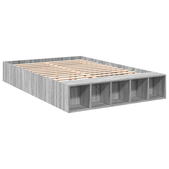 Cadru de pat, gri sonoma, 135x190 cm, lemn prelucrat - WALTI WALTI