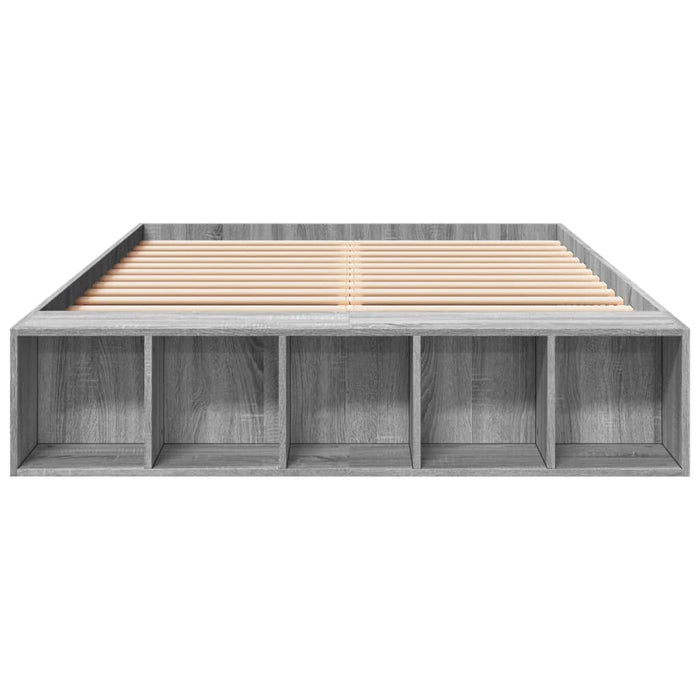 Cadru de pat, gri sonoma, 135x190 cm, lemn prelucrat - WALTI WALTI