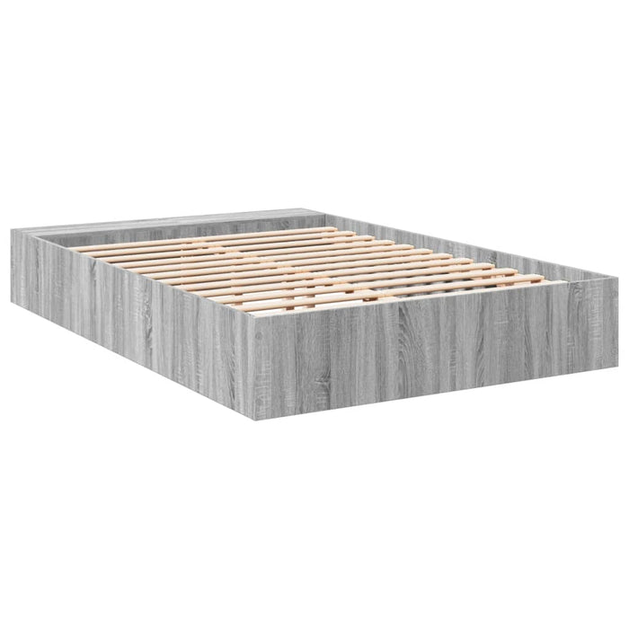 Cadru de pat, gri sonoma, 135x190 cm, lemn prelucrat - WALTI WALTI