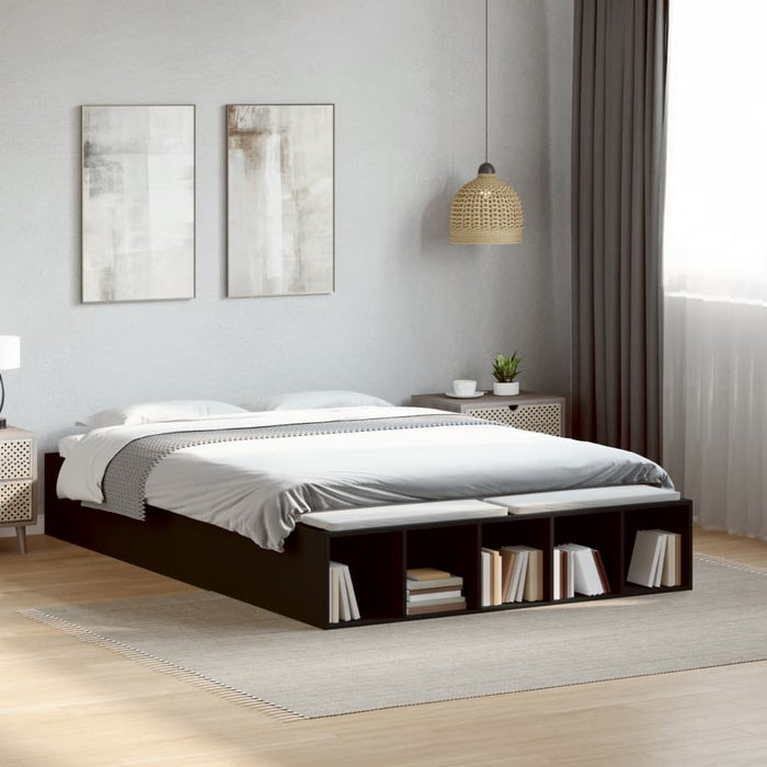 Cadru de pat, negru, 120x190 cm, lemn prelucrat - WALTI WALTI