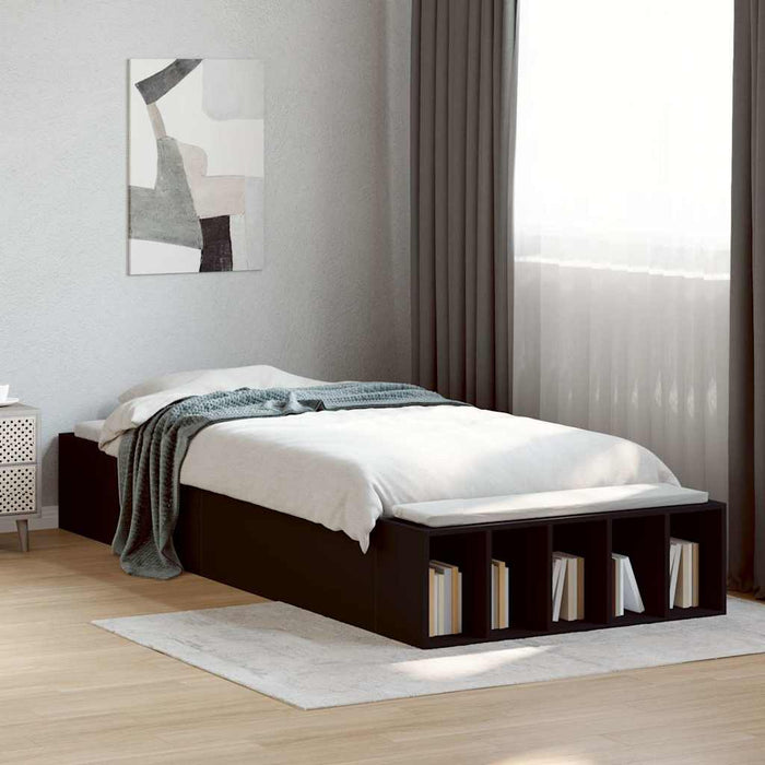Cadru de pat, negru, 100x200 cm, lemn prelucrat - WALTI WALTI