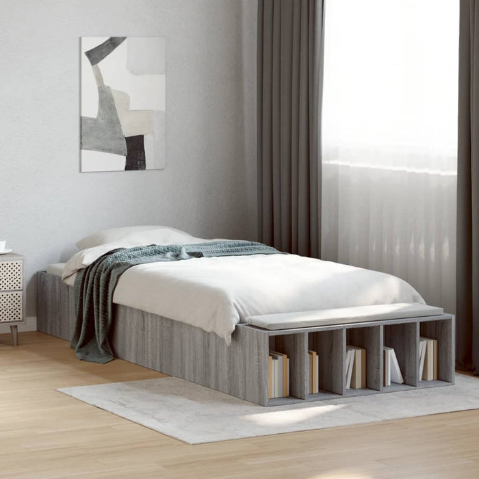 Cadru de pat, gri sonoma, 100x200 cm, lemn prelucrat - WALTI WALTI