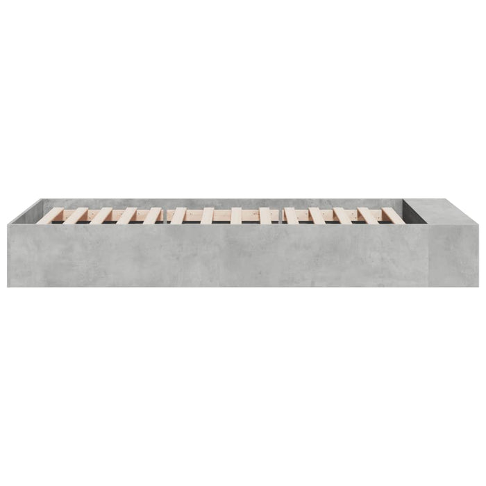 Cadru de pat, gri beton, 90x200 cm, lemn prelucrat - WALTI WALTI